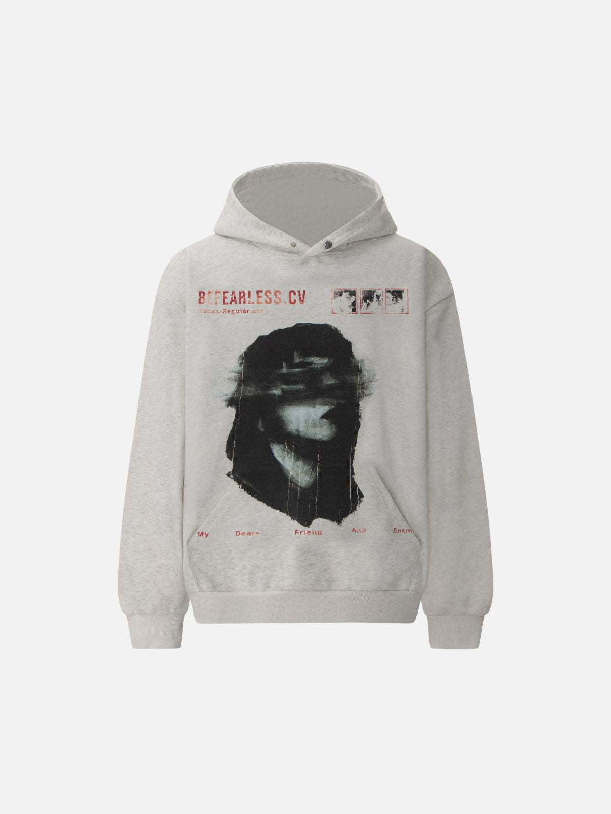 Haaura "Deare Friend" Distressed Portrait Hoodie