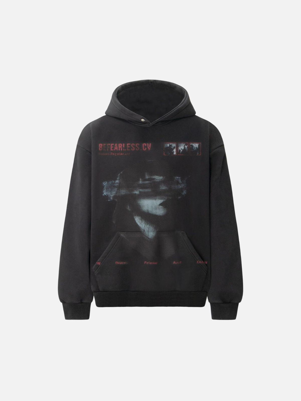 Haaura "Deare Friend" Distressed Portrait Hoodie