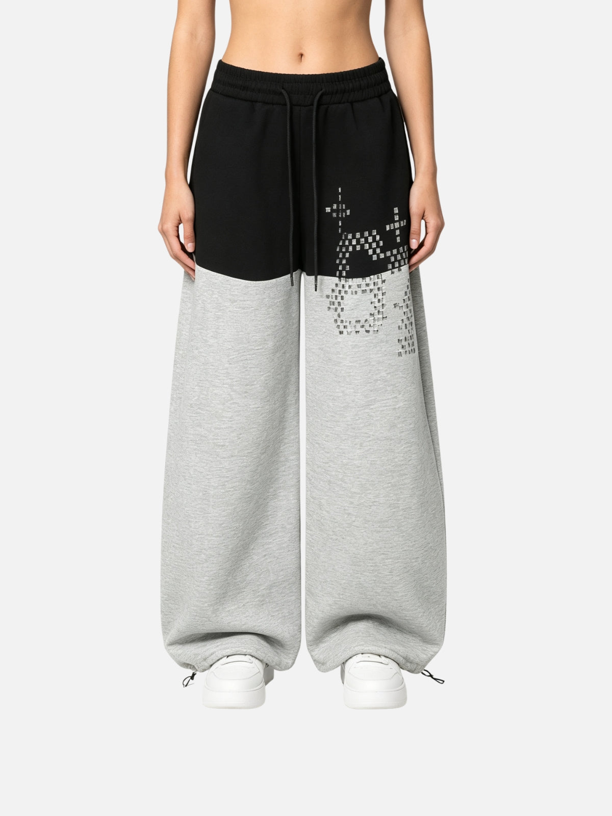 Haaura Colorblock Rhinestone Sweatpants