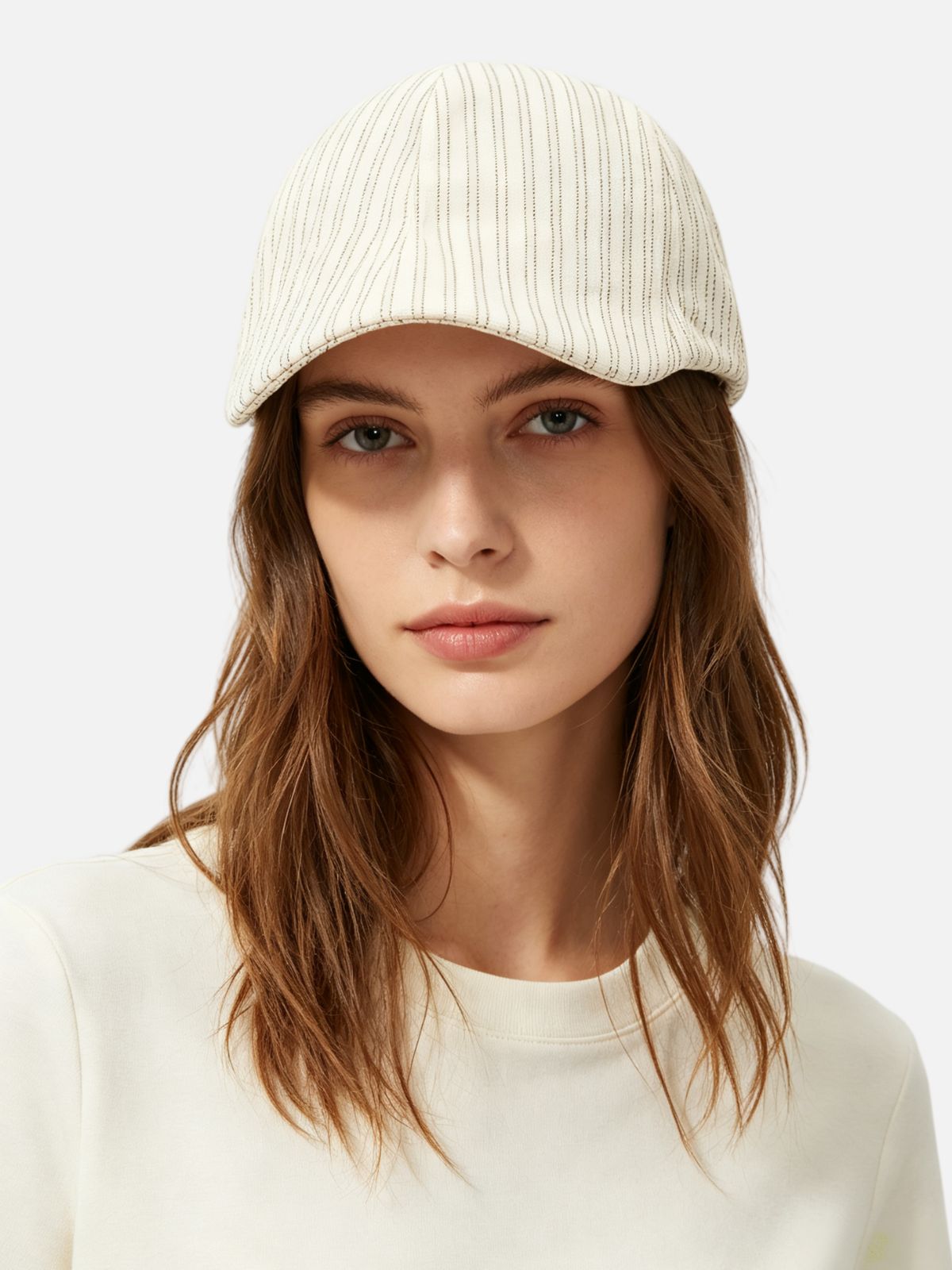 Stripe Knit Flat Cap
