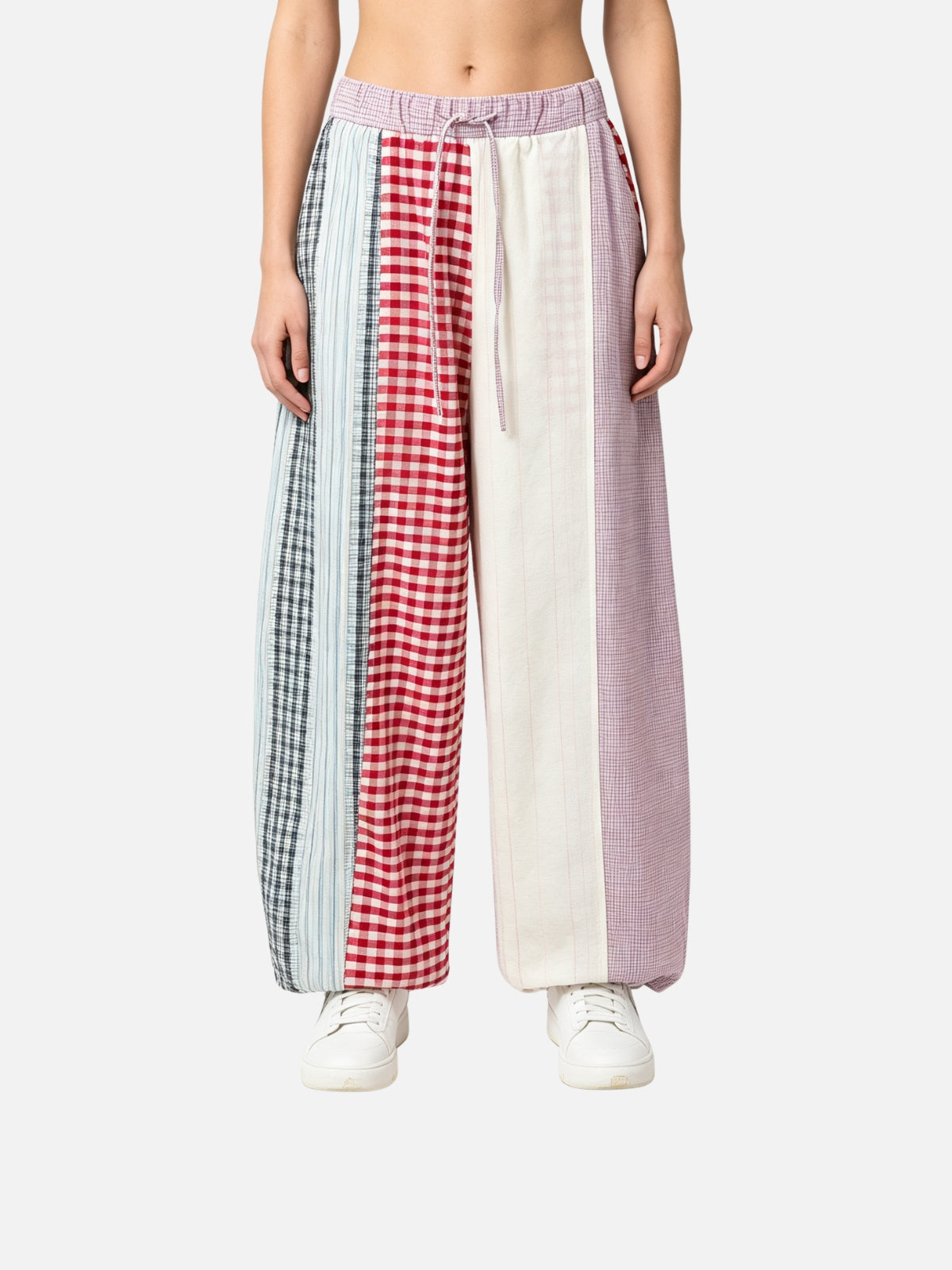 Haaura Patchwork Plaid Baggy Pants