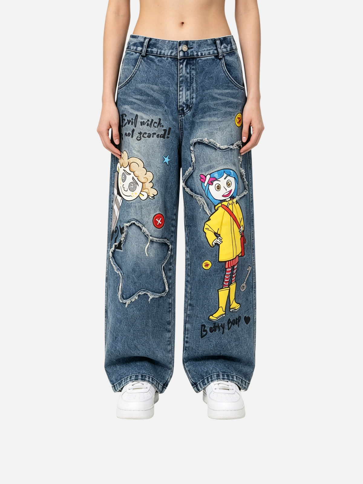 Haaura Betty Boop Graphic Baggy Jeans