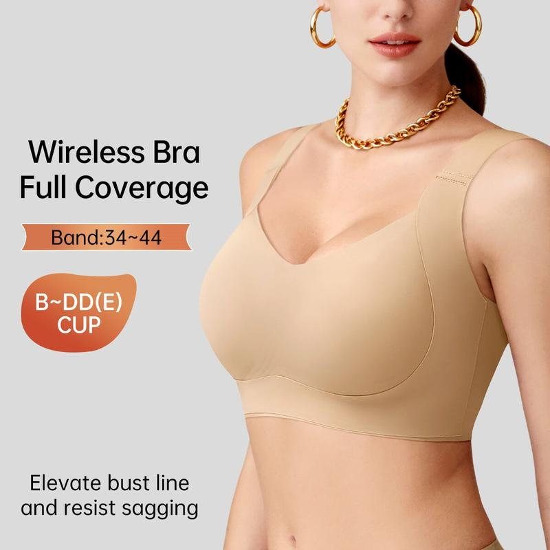 Wireless Push Up Jelly Bra V Neck Seamless Support Comfort