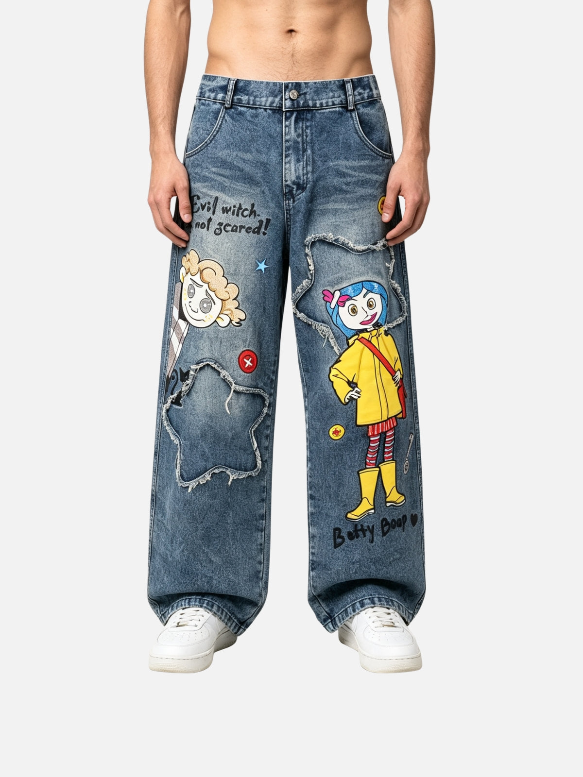 Haaura Betty Boop Graphic Baggy Jeans