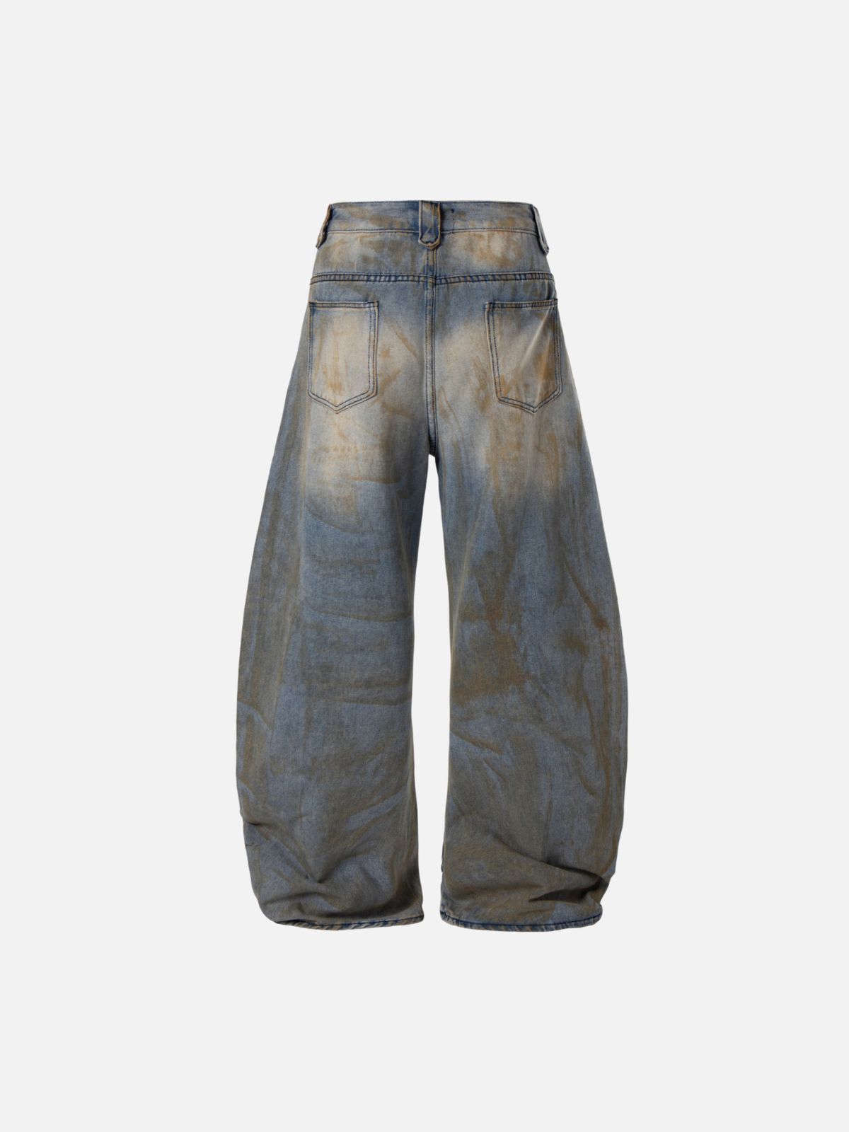 Haaura Distressed Washed Baggy Barrel Jeans