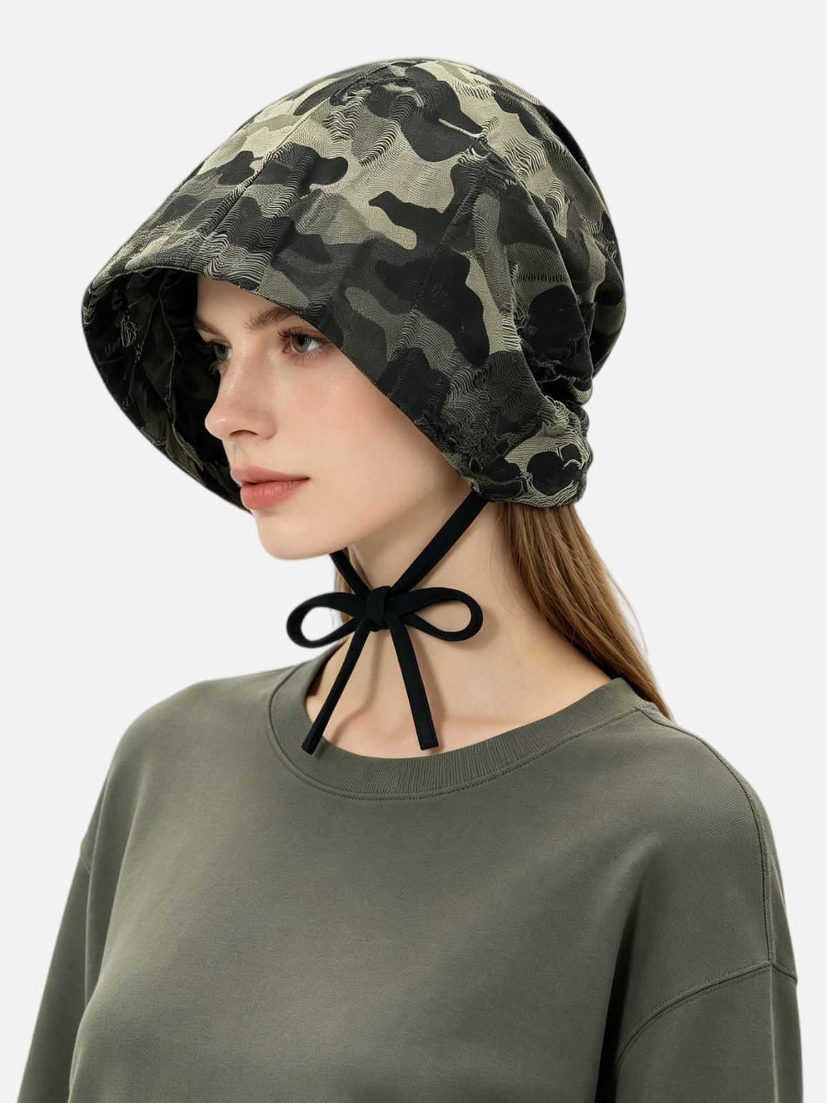 Distressed Camo Tie Headwrap