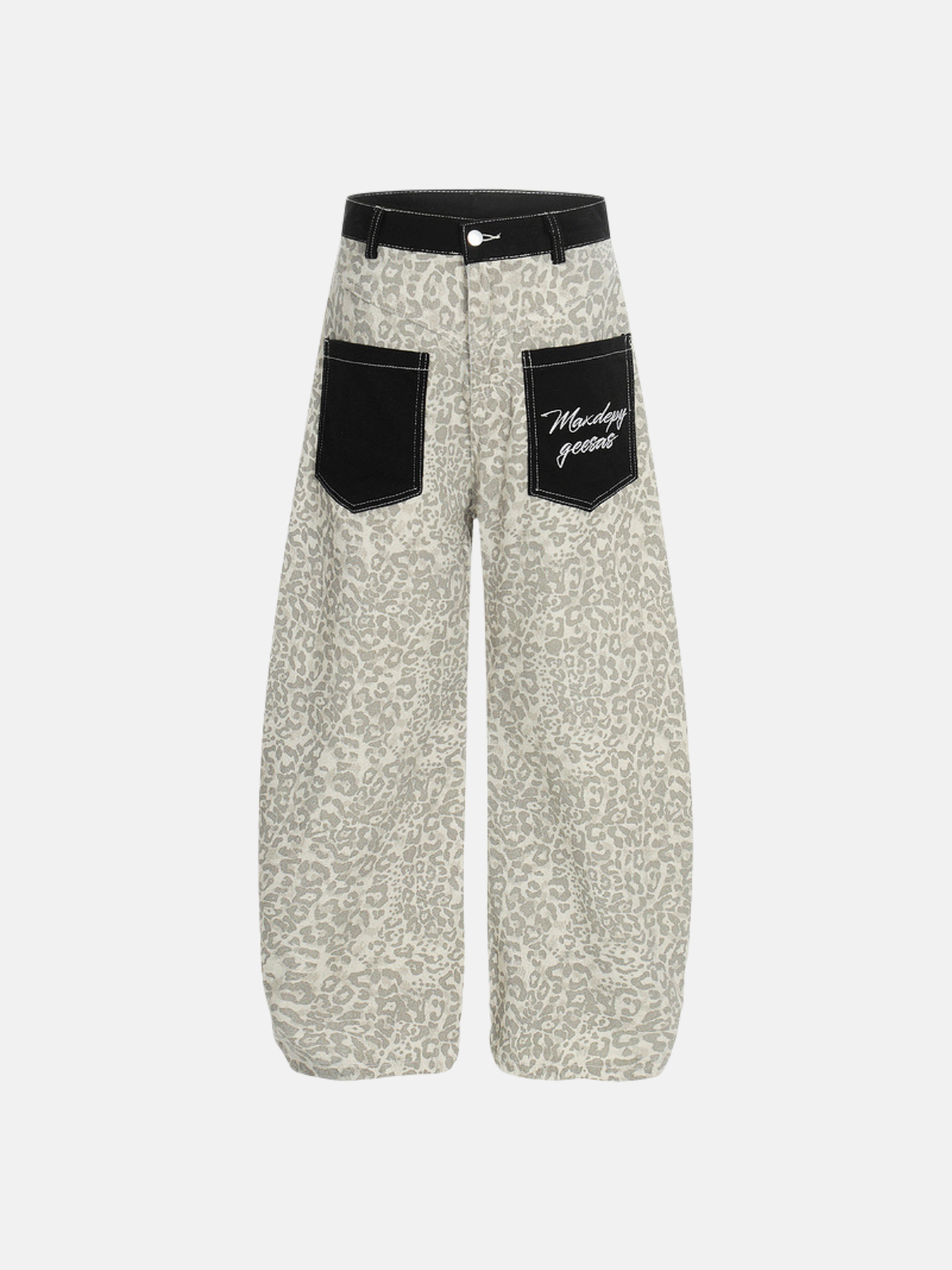 Haaura Leopard Print Wide-Leg Pants