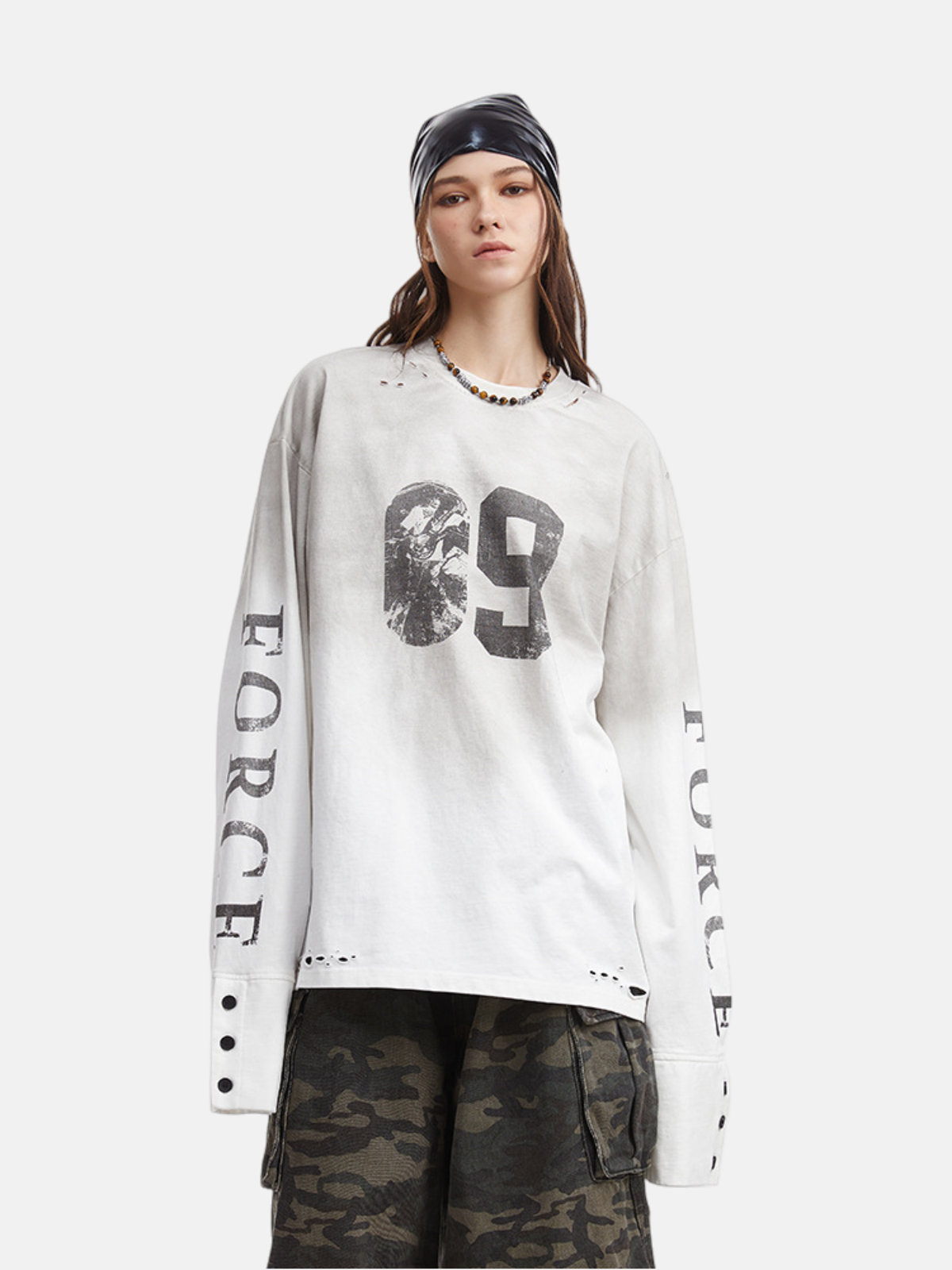 Haaura 09 Force Distressed Long Sleeve Tee