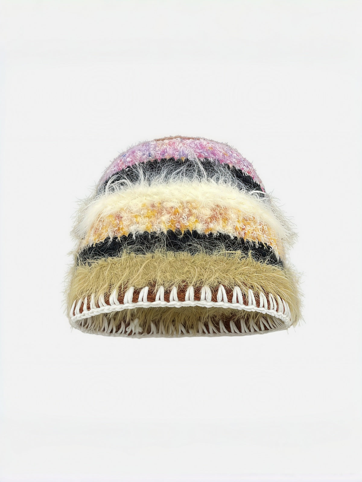 Fluffy Stripe Beanie