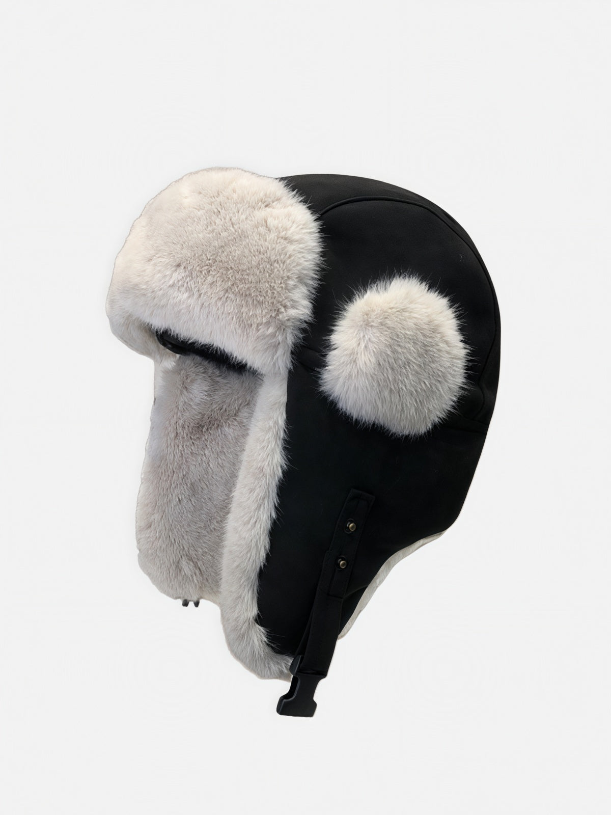 Fluffy Side Pom Trapper Hat