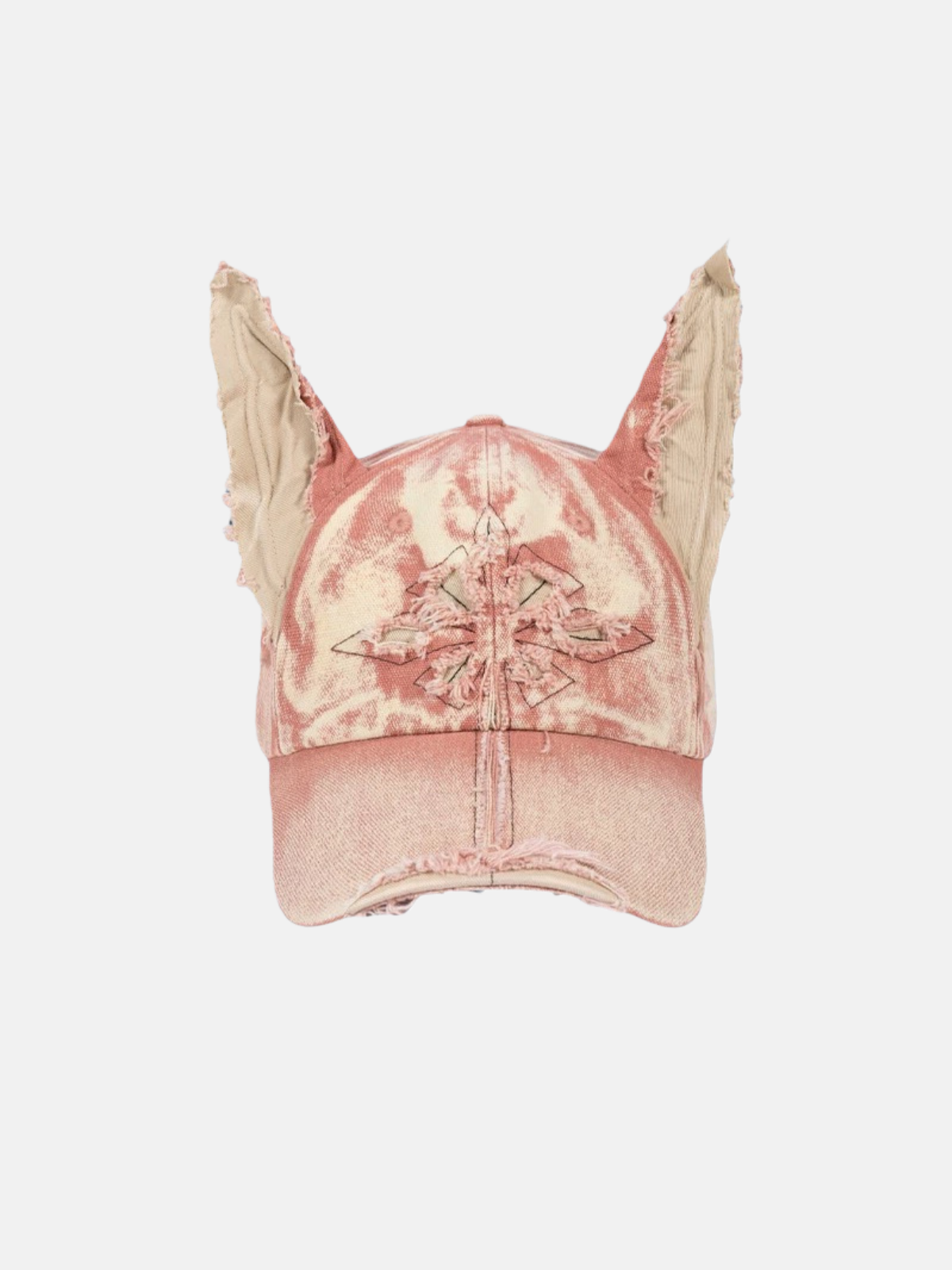 Destroyed Cat-Ear Washed Denim Bucket Hat