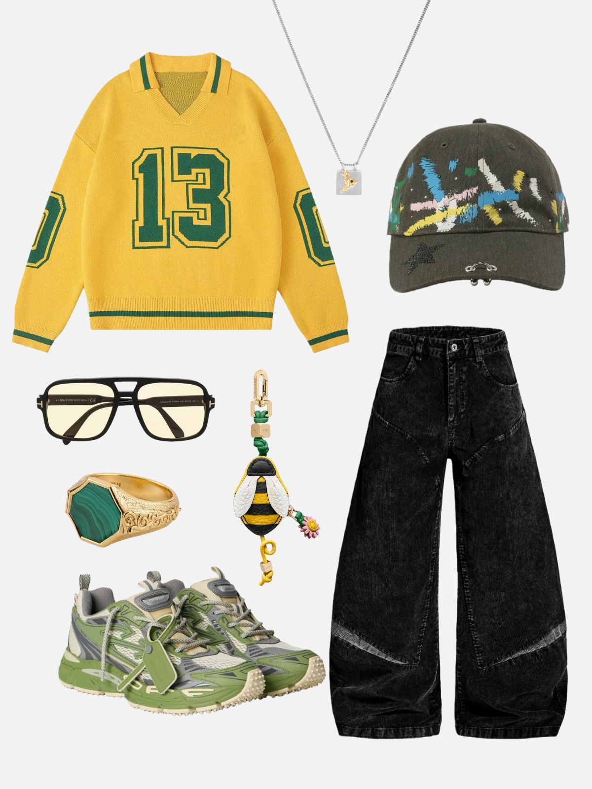 Haaura Number Graphic Polo Sweater