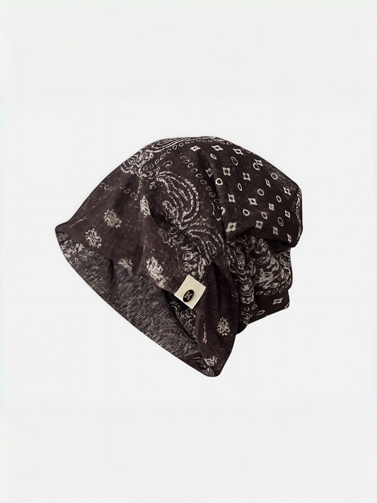 Washed Paisley Slouchy Beanie