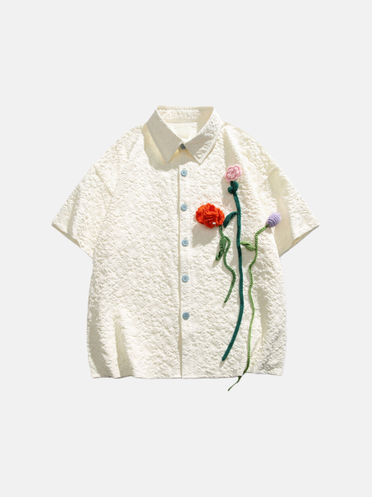Haaura Textured Floral Short Sleeve Shirt