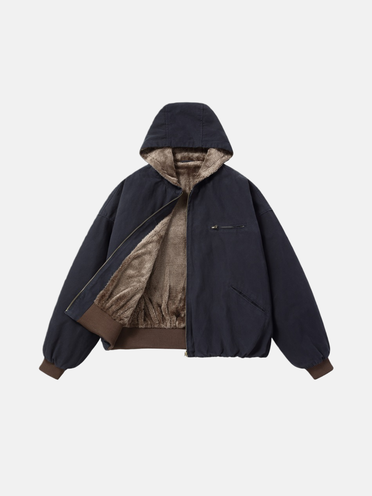 Haaura Plush-Lined Zip Hooded Jacket
