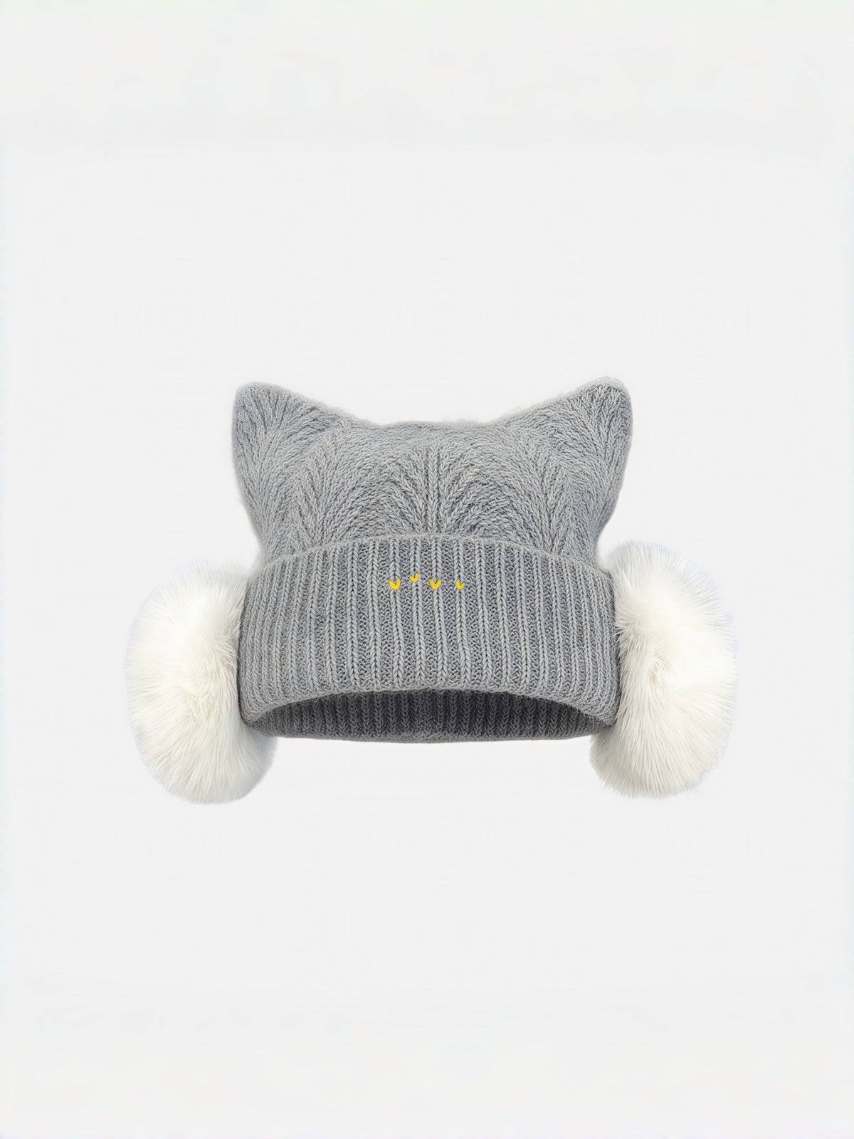 Fluffy Cat Ear Pom Beanie