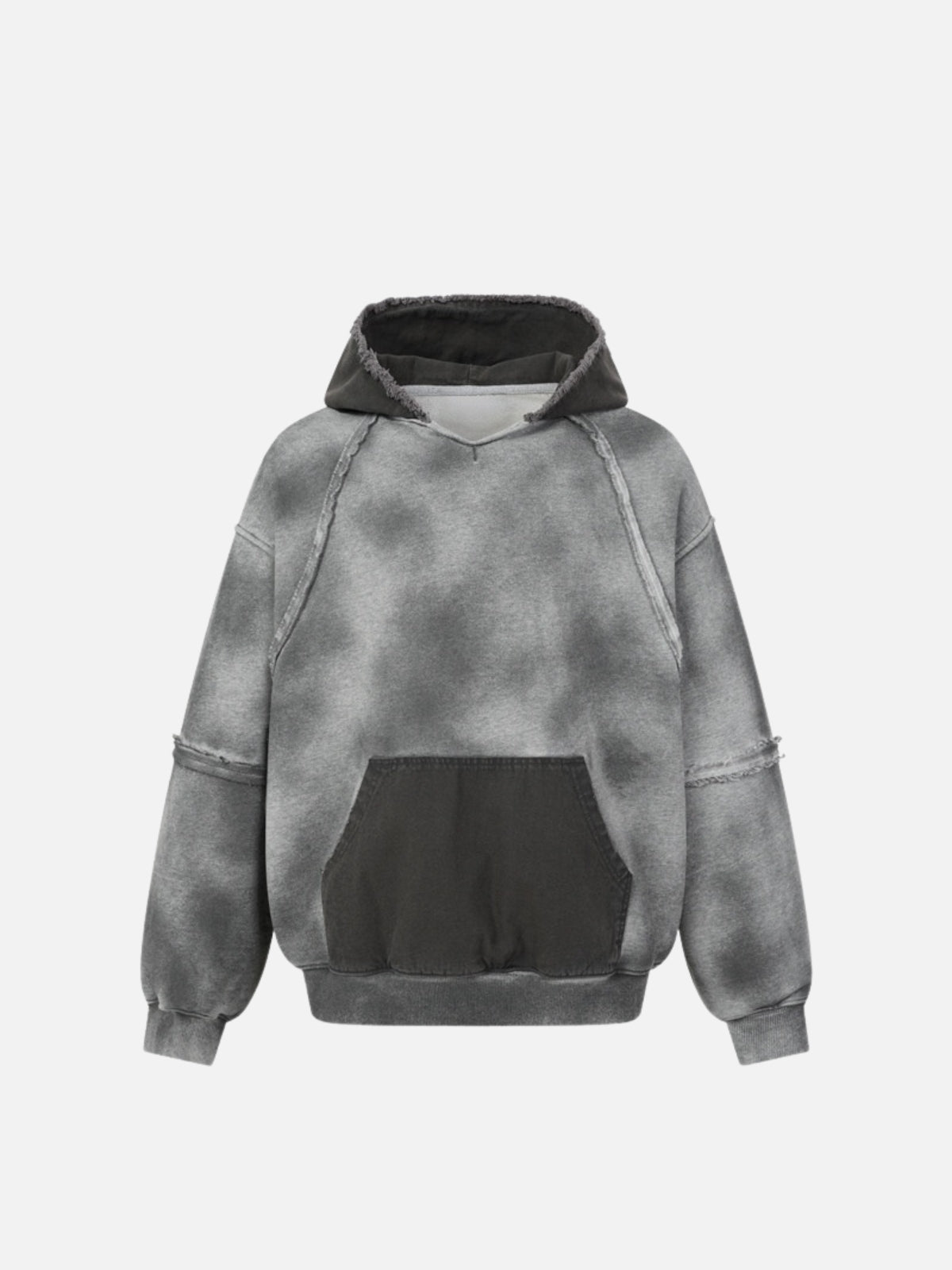 Haaura Acid Wash Raw Edge Hoodie