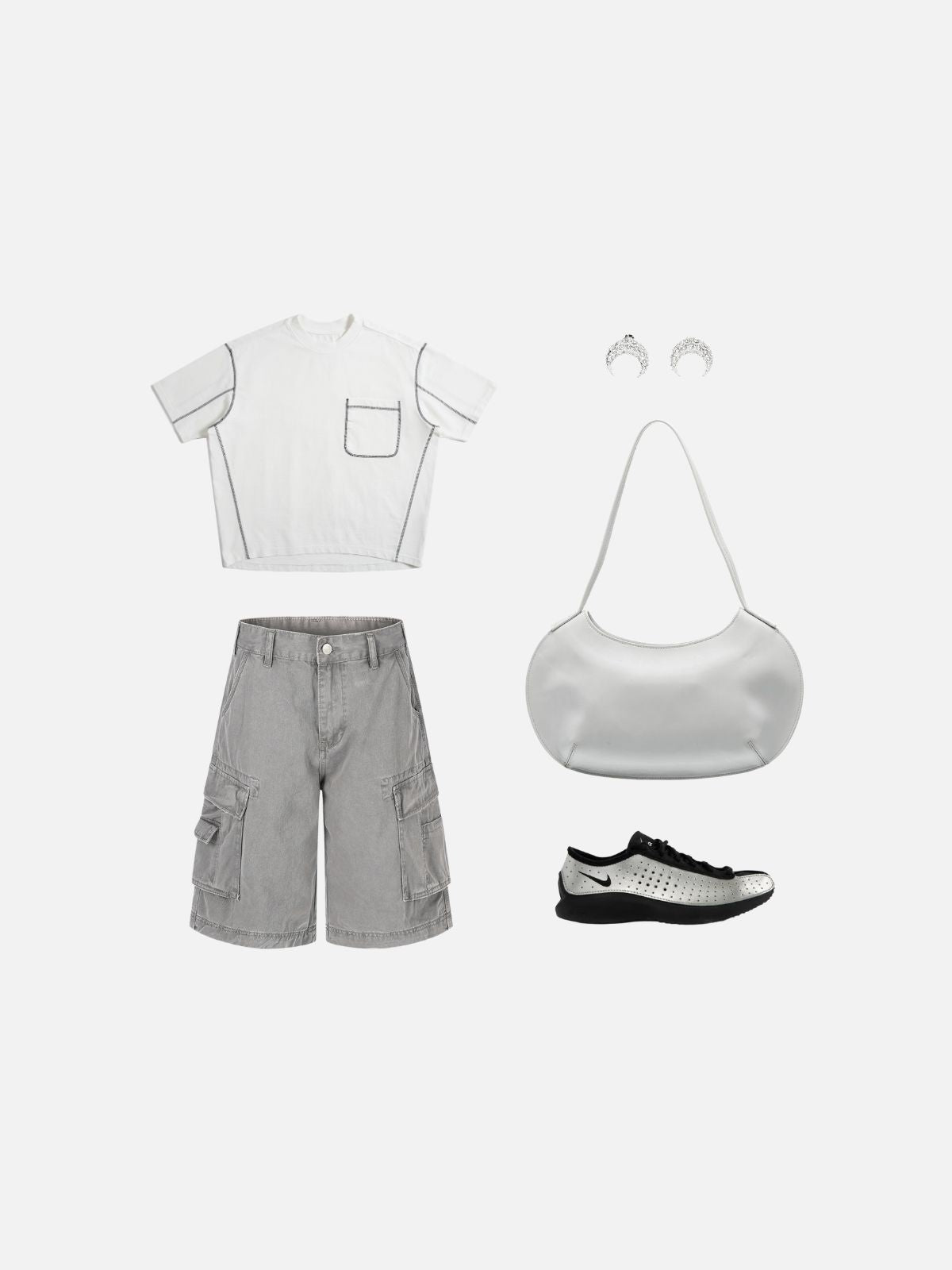 Haaura Washed Cargo Pocket Baggy Shorts