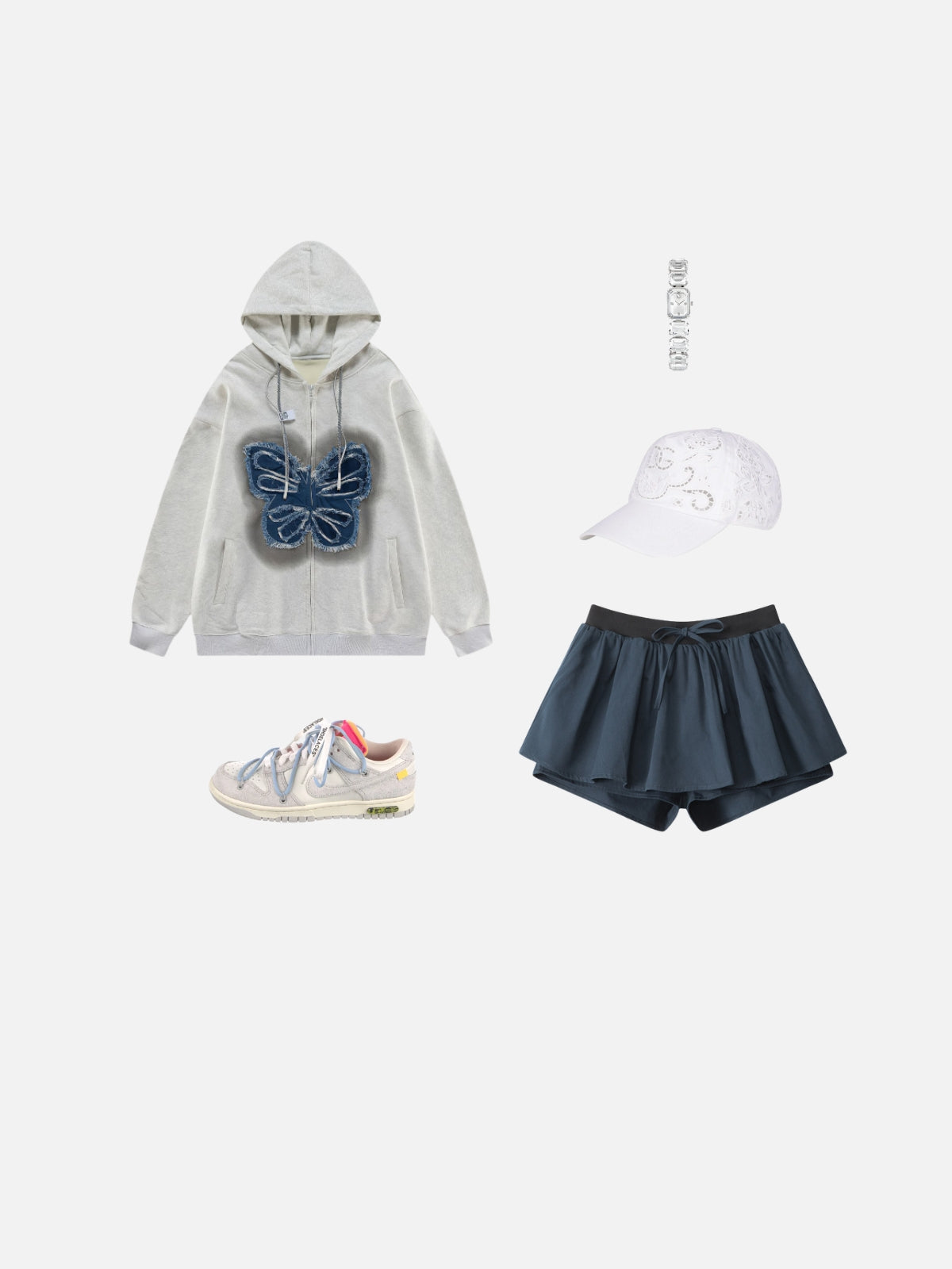 Haaura Contrast Waist Drawstring Skort