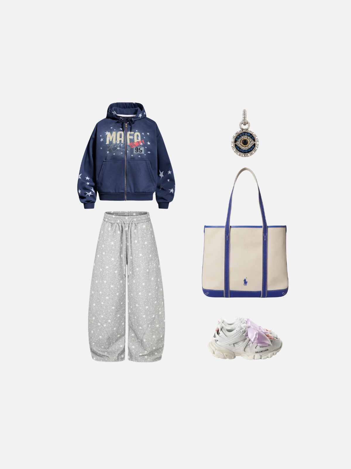 Haaura Racing Star Graphic Zip Up Hoodie