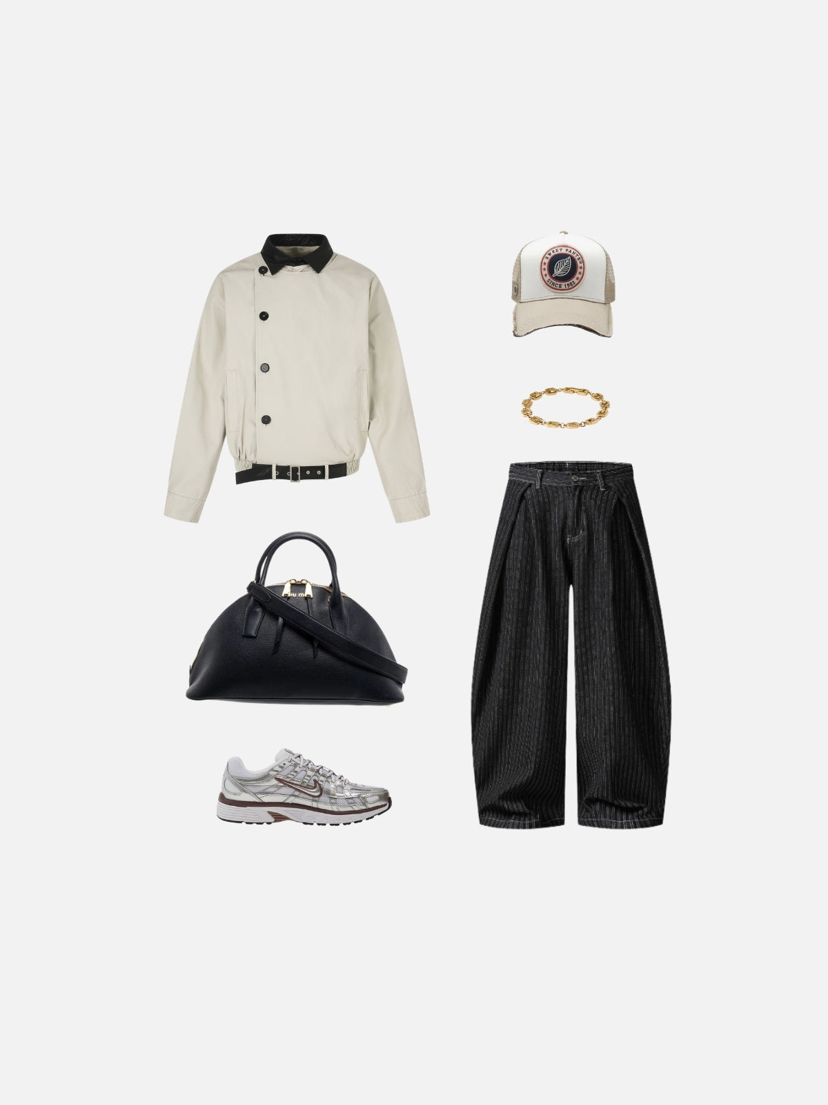 Haaura Contrast Collar Belted Jacket