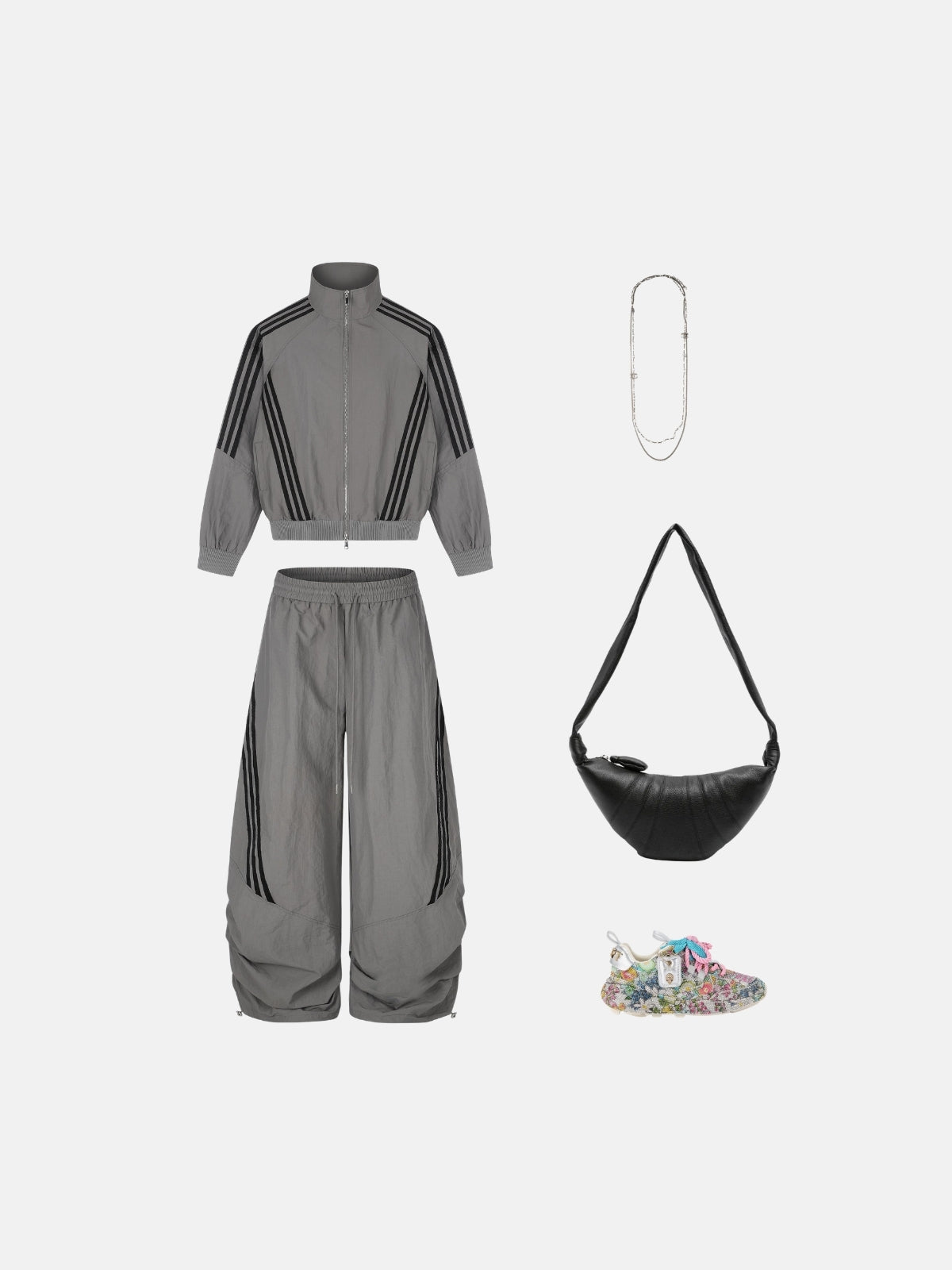 Haaura Contrast Stripe Zip Up Jacket