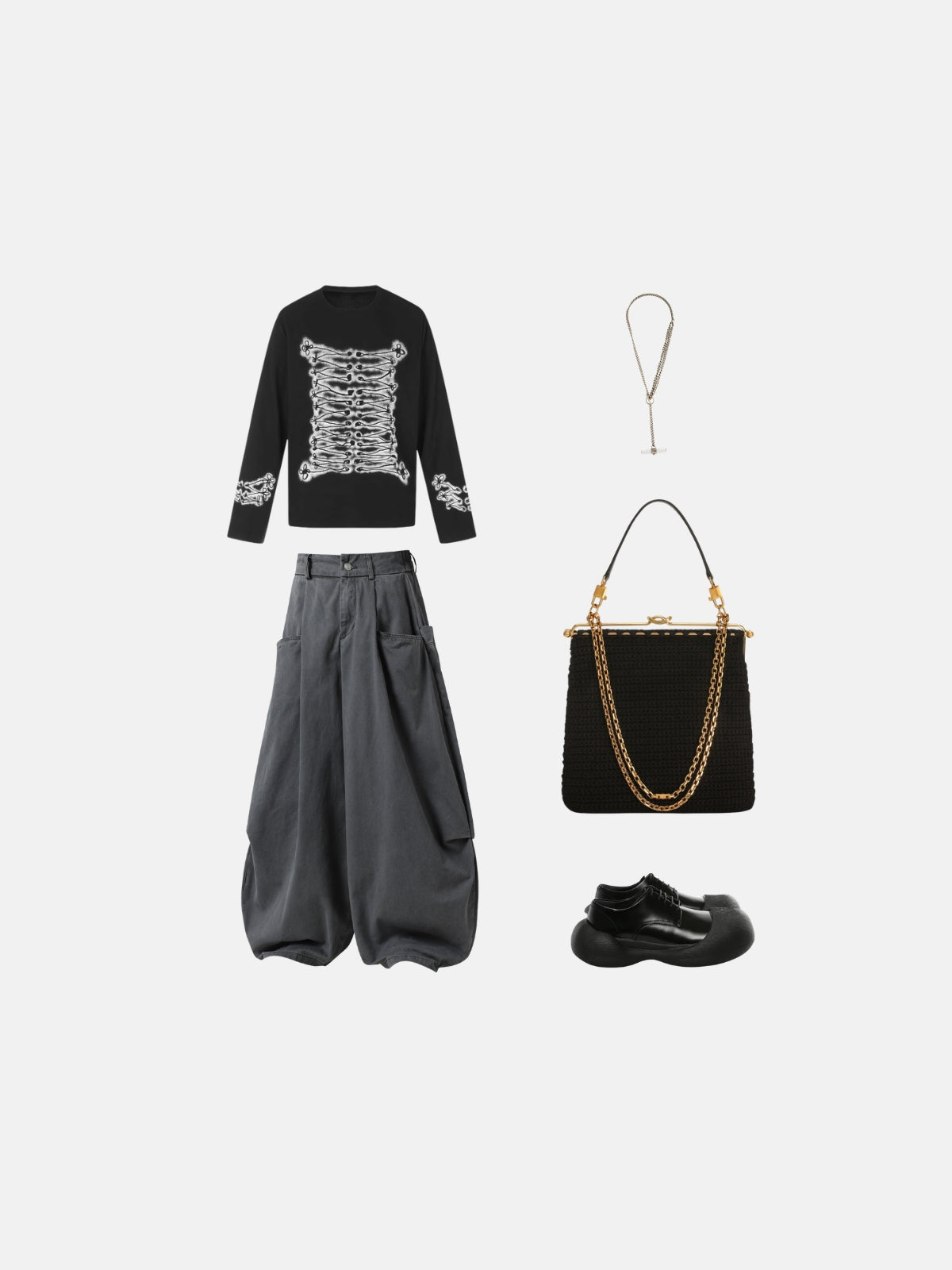 Haaura Cargo Baggy Barrel Pants