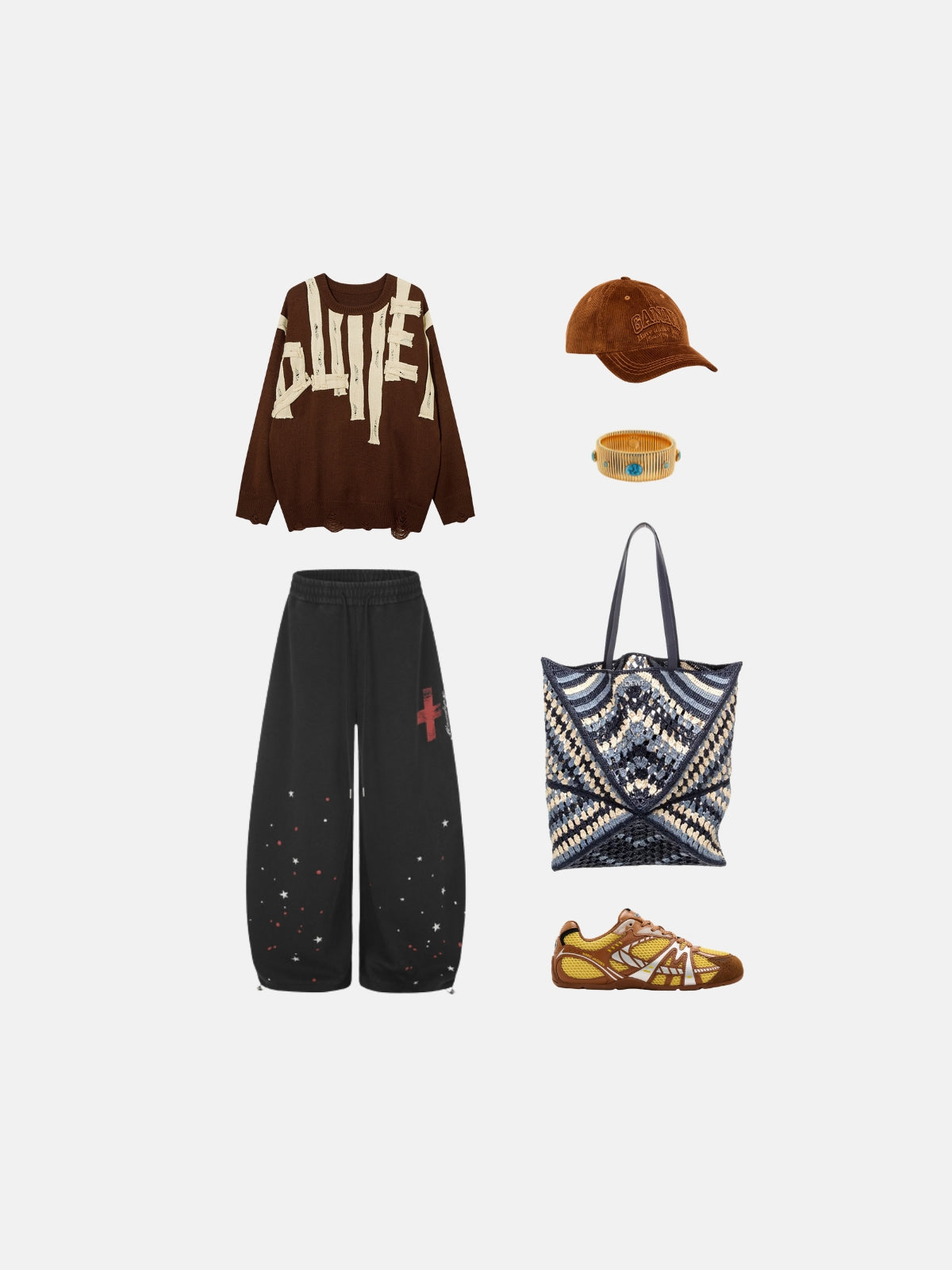 Haaura Distressed Letter Graphic Sweater