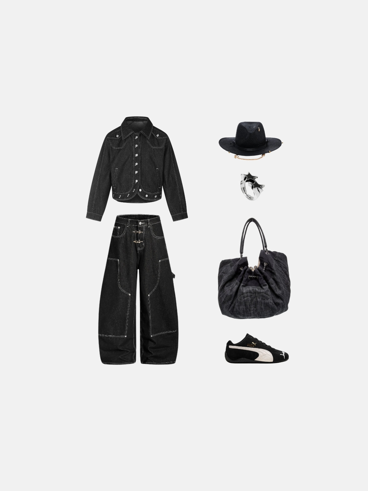 Haaura Contrast Stitch Denim Jacket
