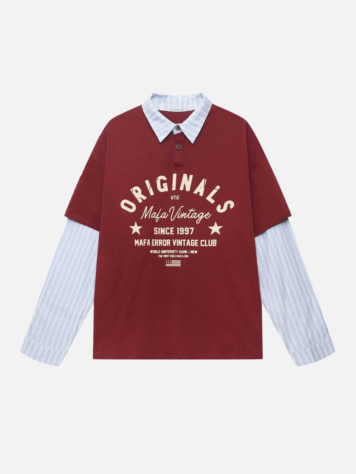 Haaura Layered Stripe Polo Shirt
