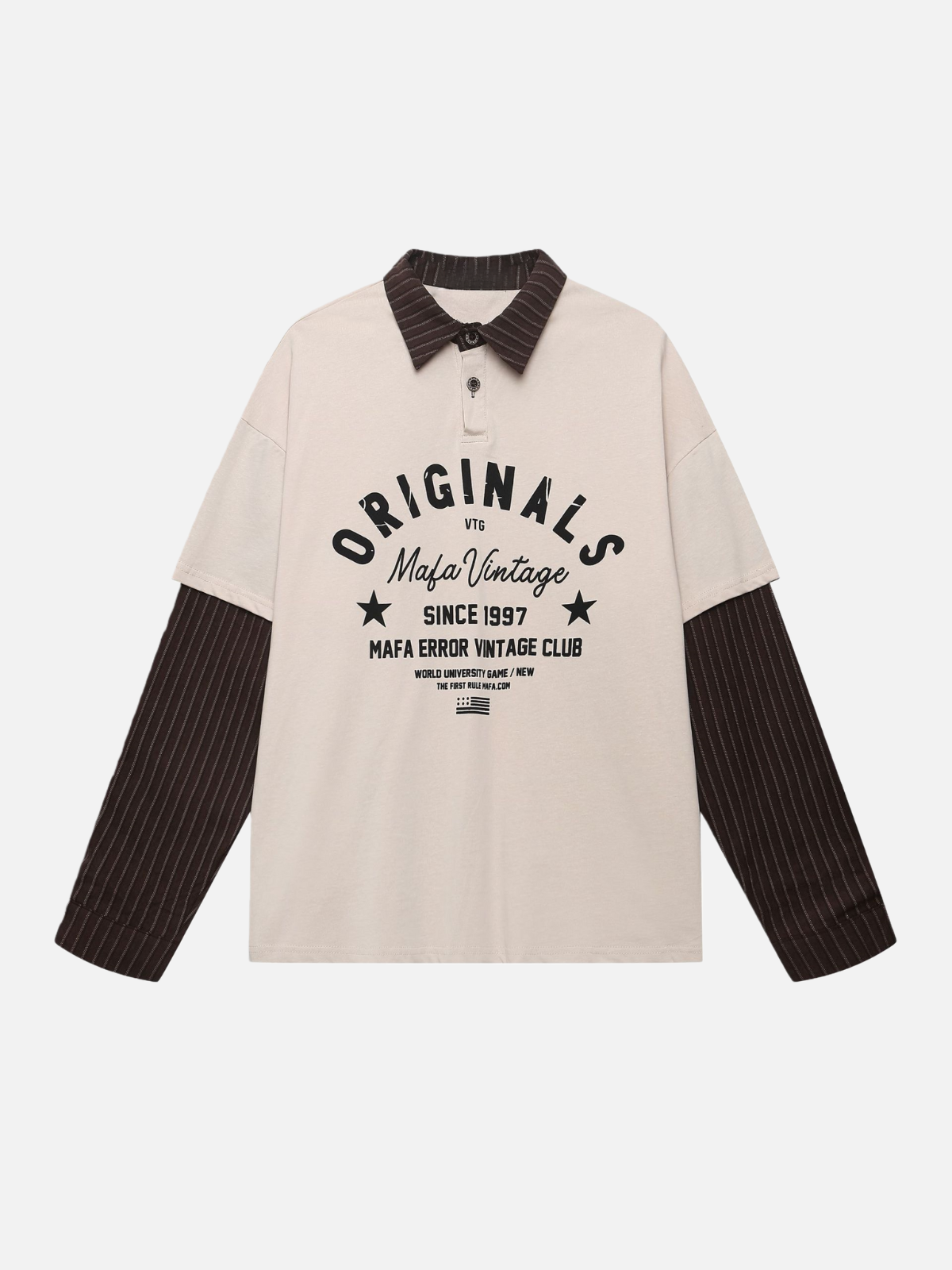 Haaura Layered Stripe Polo Shirt