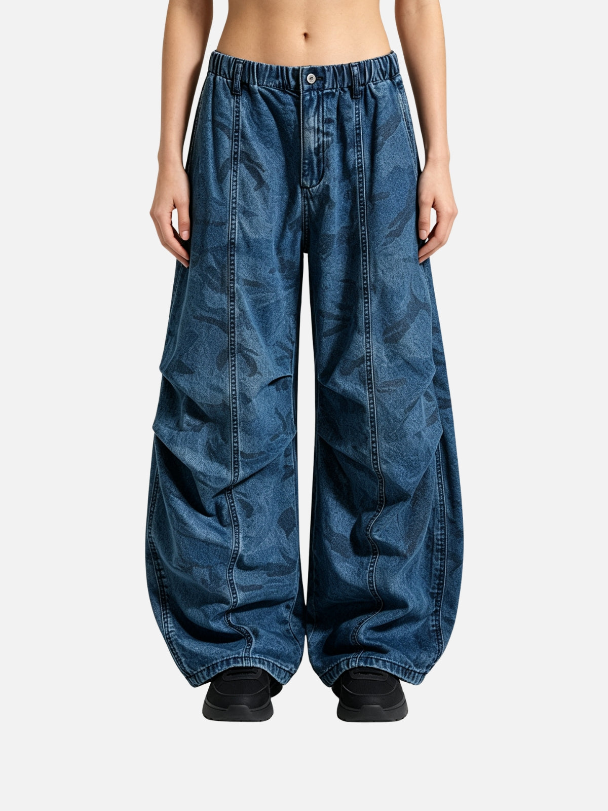 Haaura Camo Washed Baggy Jeans