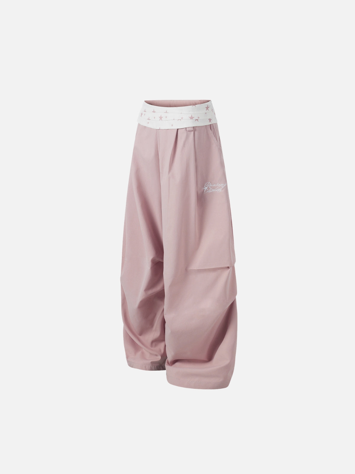 Haaura Star Waist Curved Panel Parachute Pants