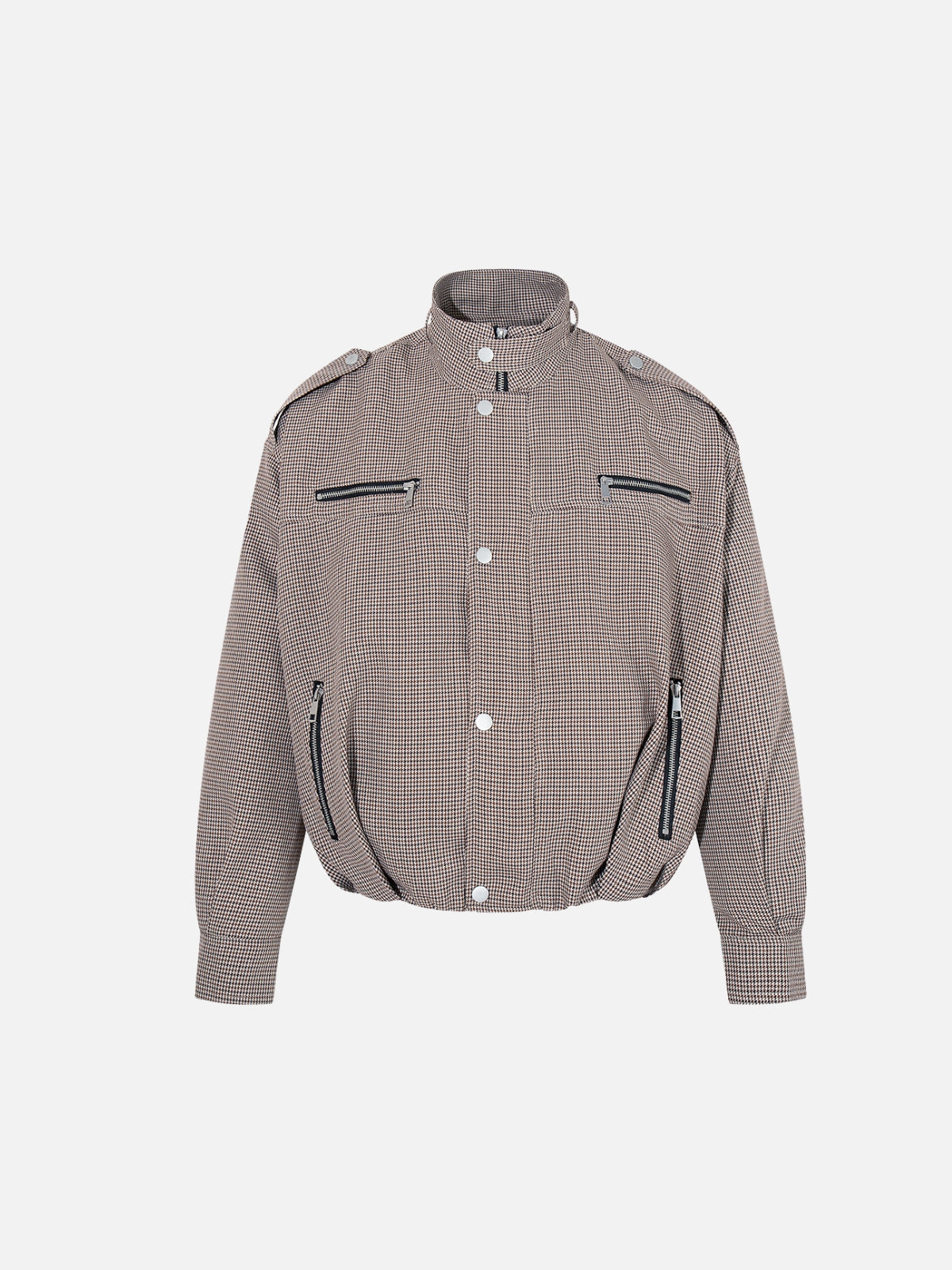 Haaura Houndstooth Zip Pocket Jacket
