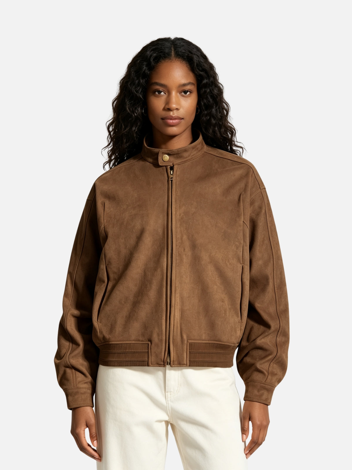 Haaura Suede Zip Up Jacket