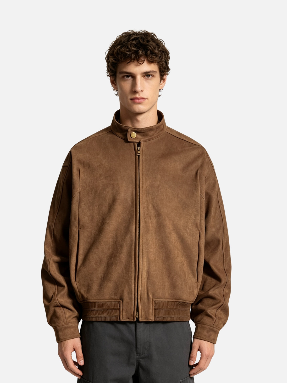 Haaura Suede Zip Up Jacket