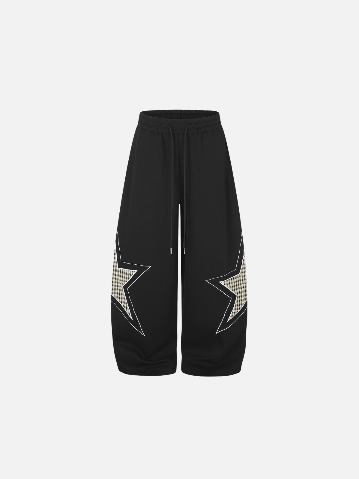 Haaura Plaid Star Patch Sweatpants