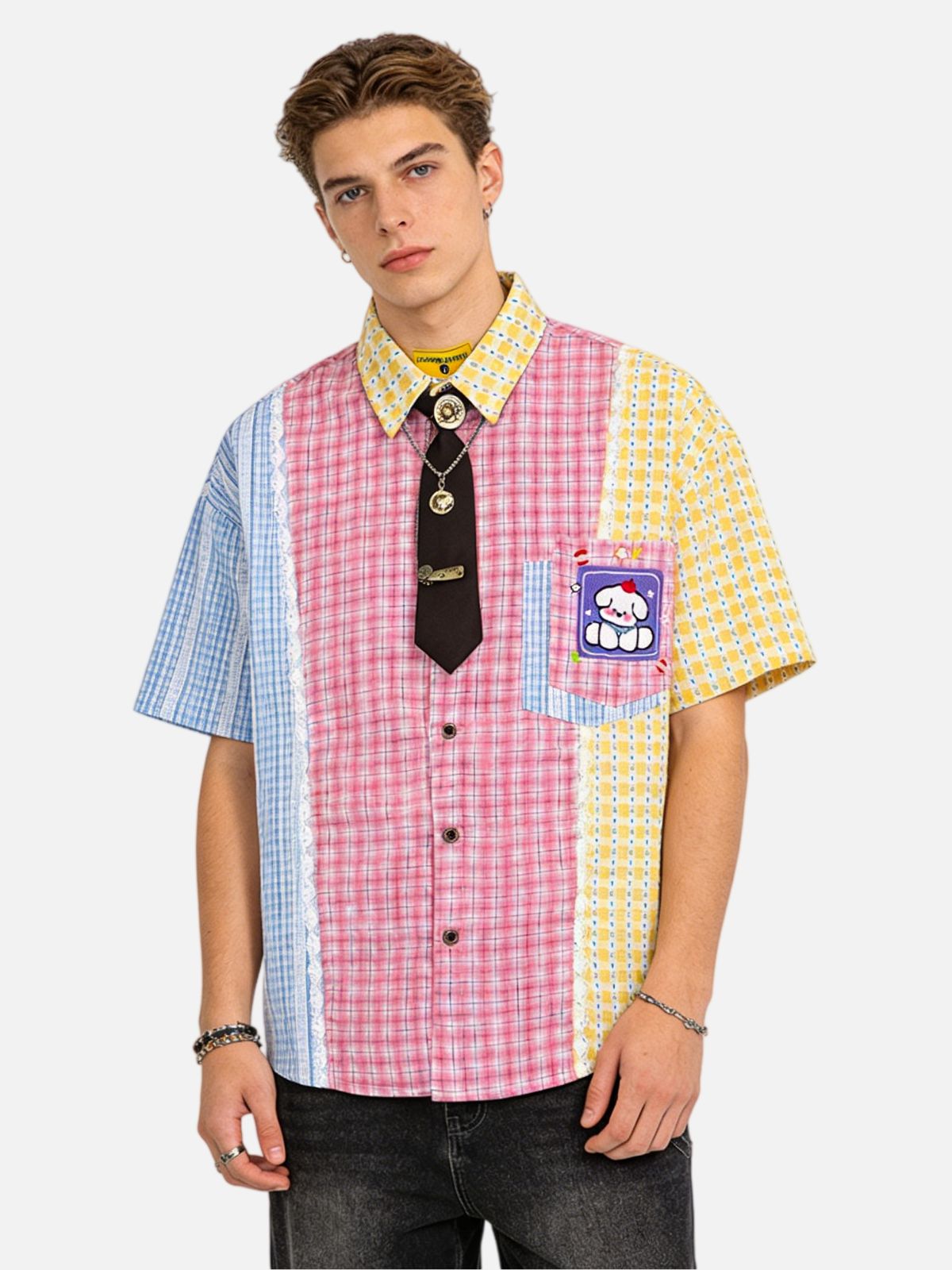 Haaura Puppy Patchwork Shirt