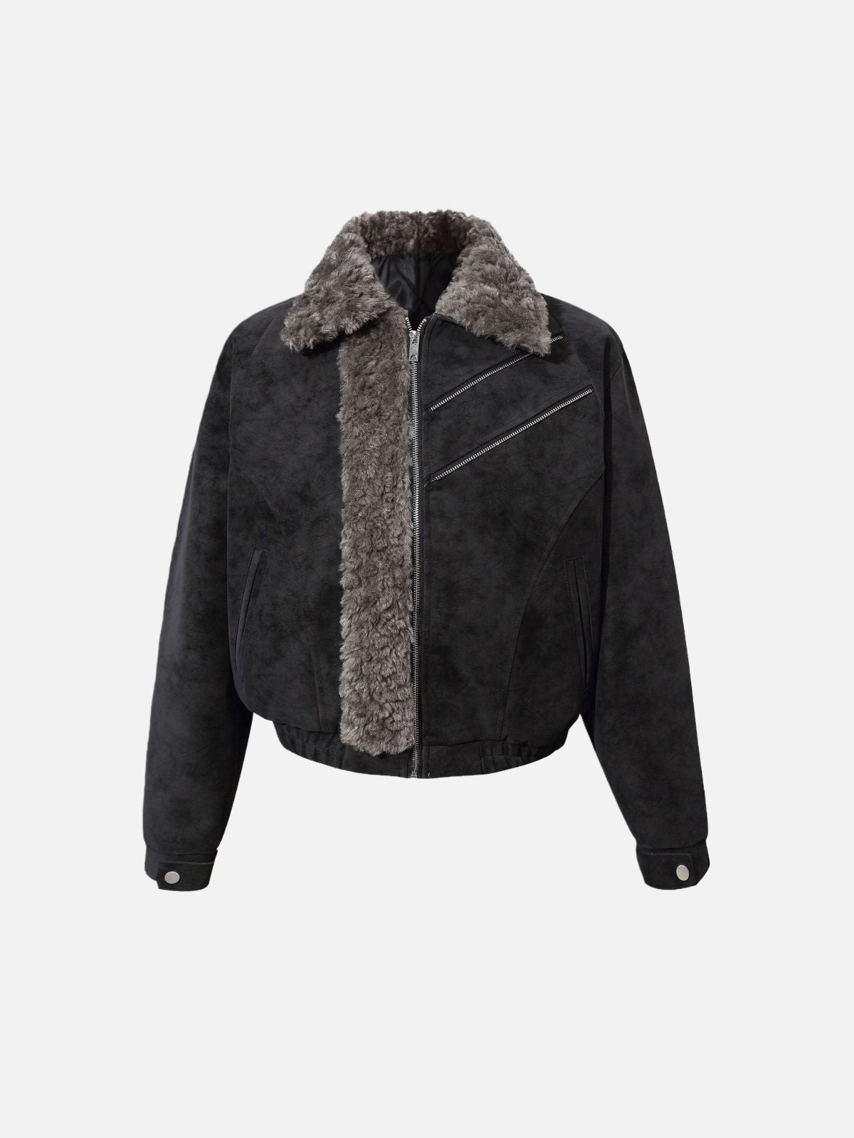 Haaura Shearling Collar Suede Jacket