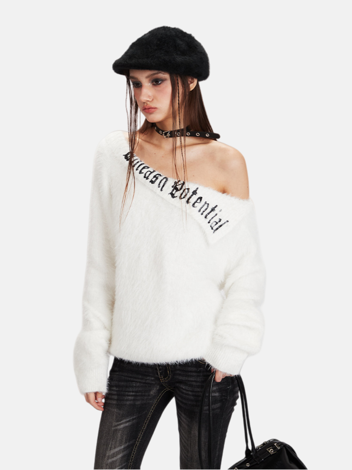 Haaura Asymmetric Crewneck Sweater