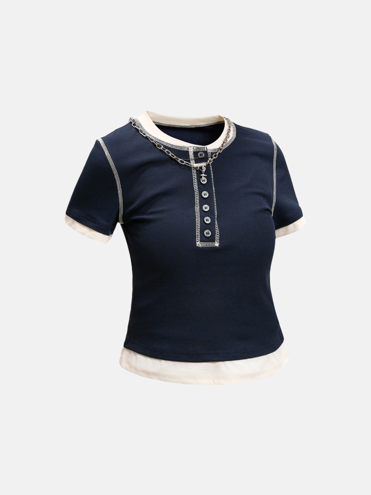 Haaura Layered Chain Henley Tee