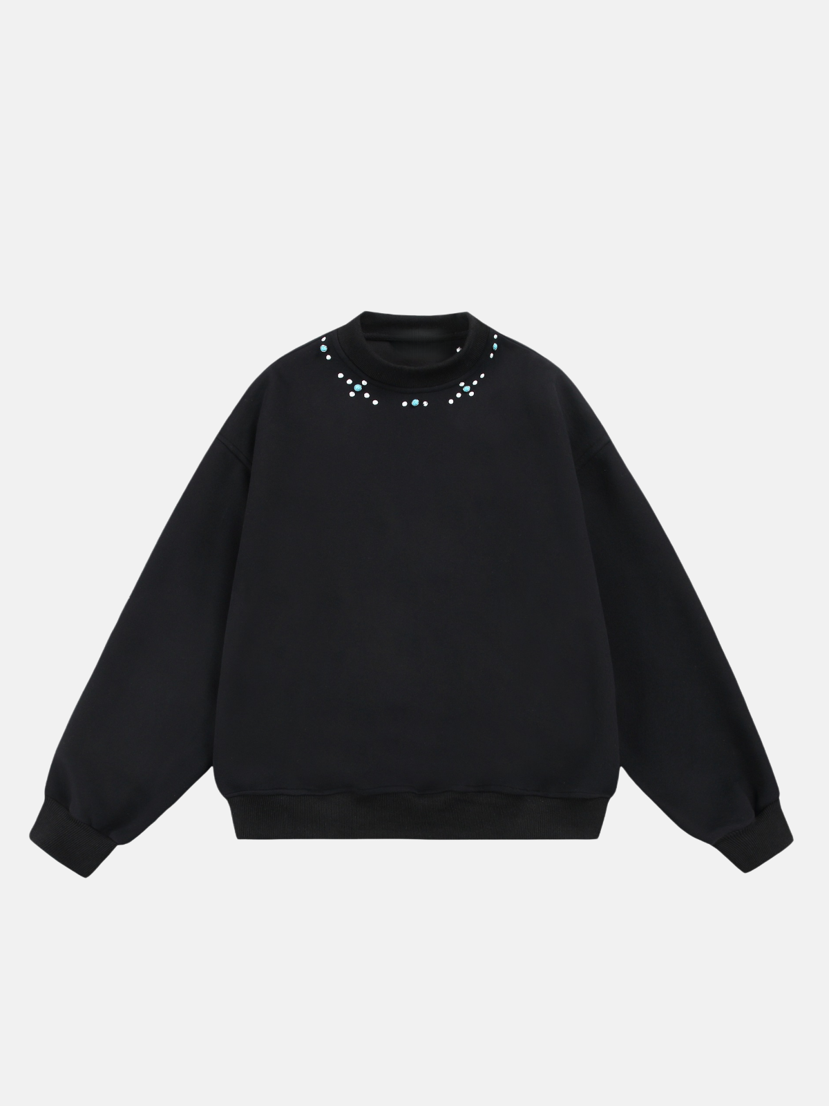 Haaura Turquoise Stud Collar Sweatshirt