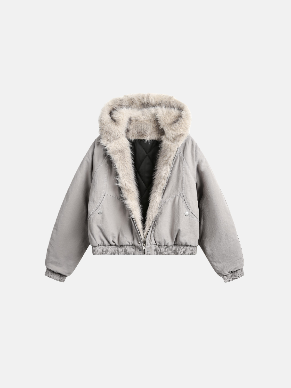 Haaura Faux-Fur Hooded Short Puffer Jacket