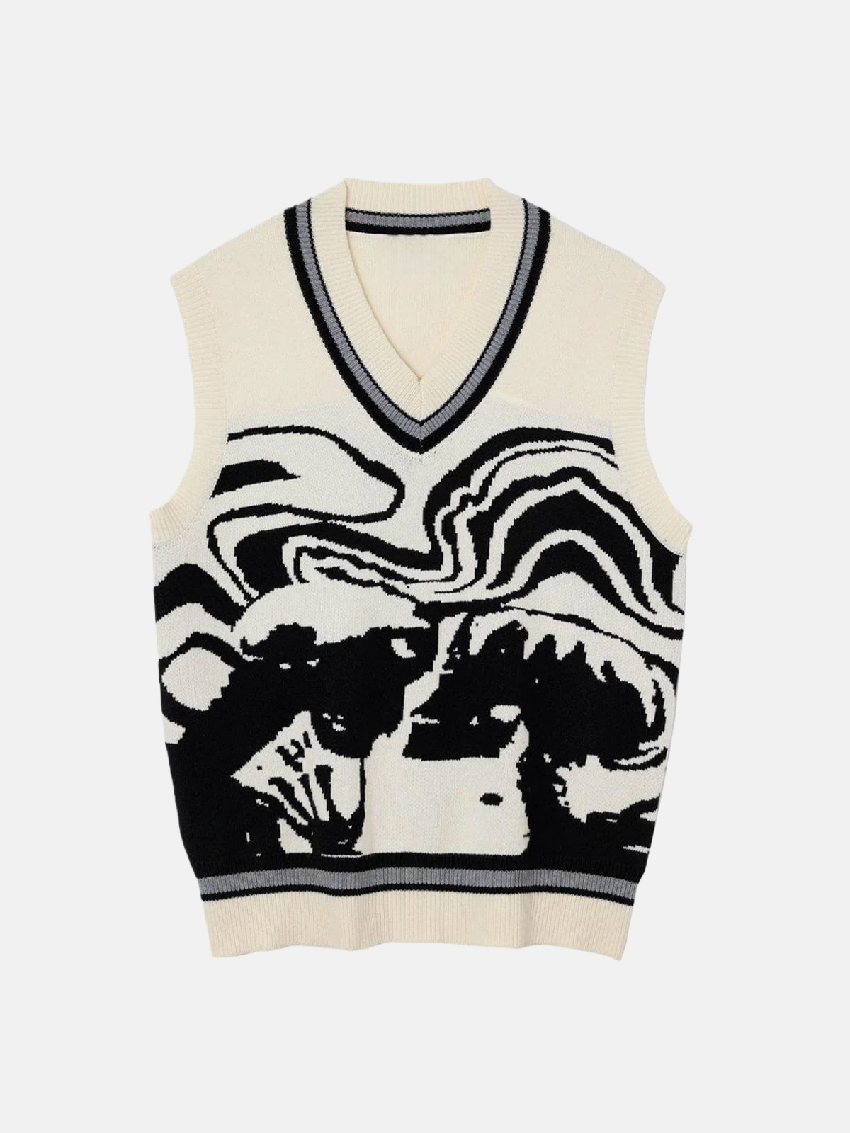 Haaura Skeleton Portrait Graphic Sweater Vest