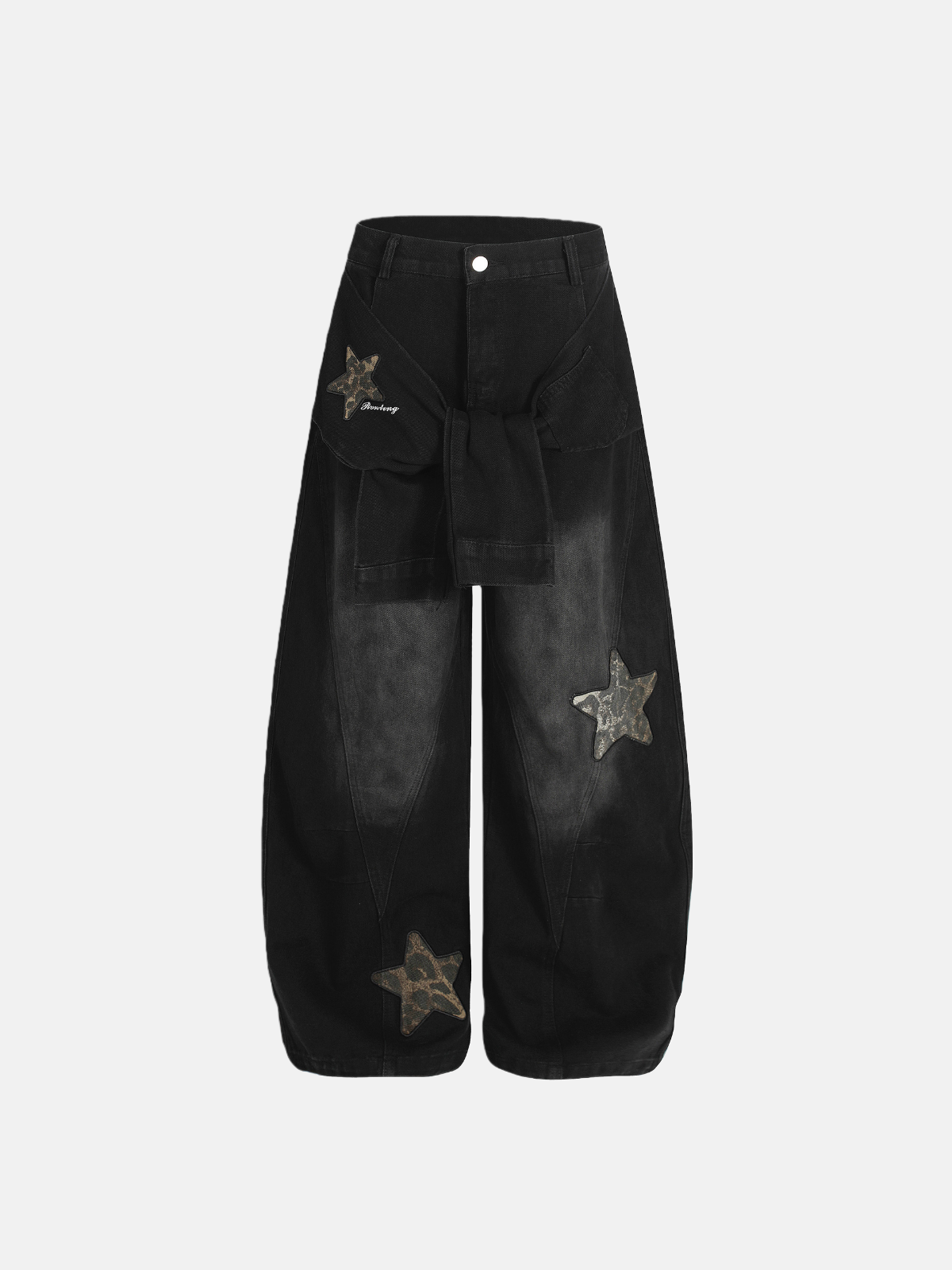 Haaura Star & Leopard Baggy Jeans