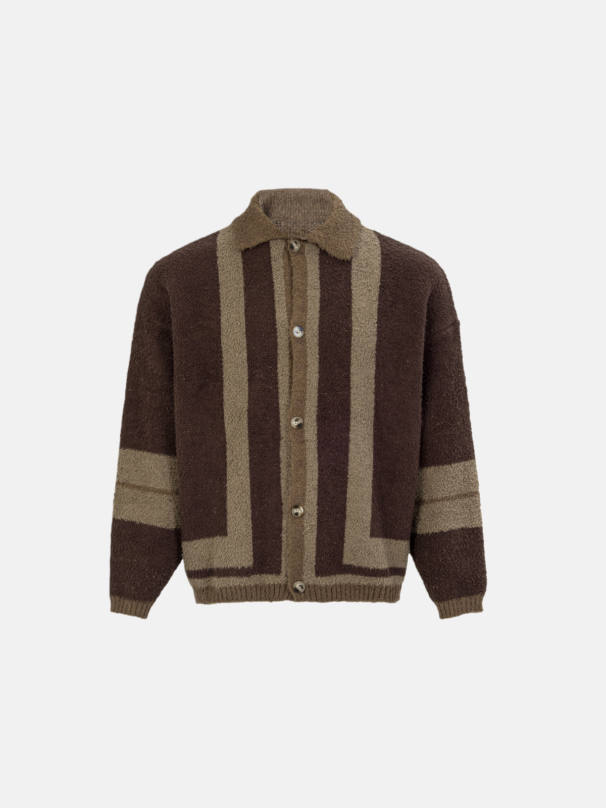 Haaura Textured Stripe Knit Cardigan