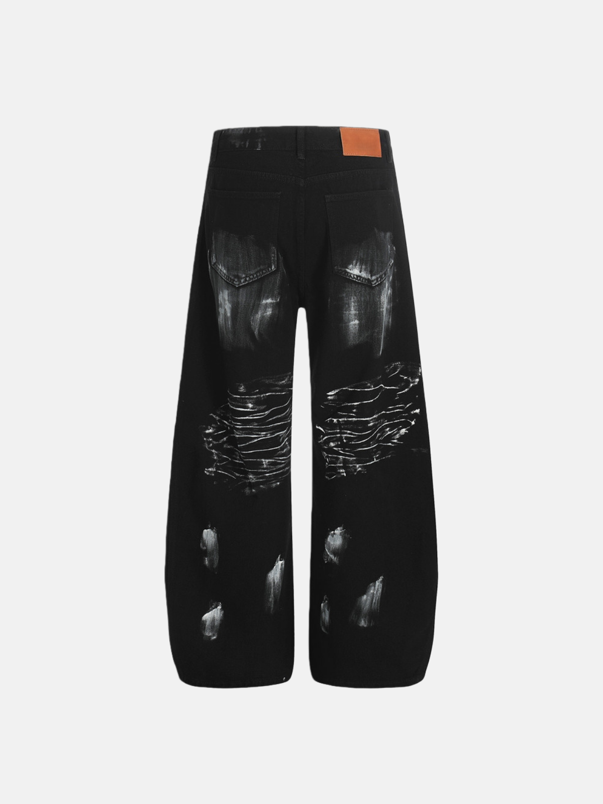 Haaura Washed Rhinestone Star Baggy Barrel Jeans