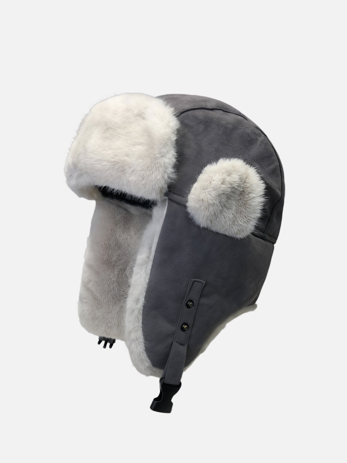 Fluffy Side Pom Trapper Hat