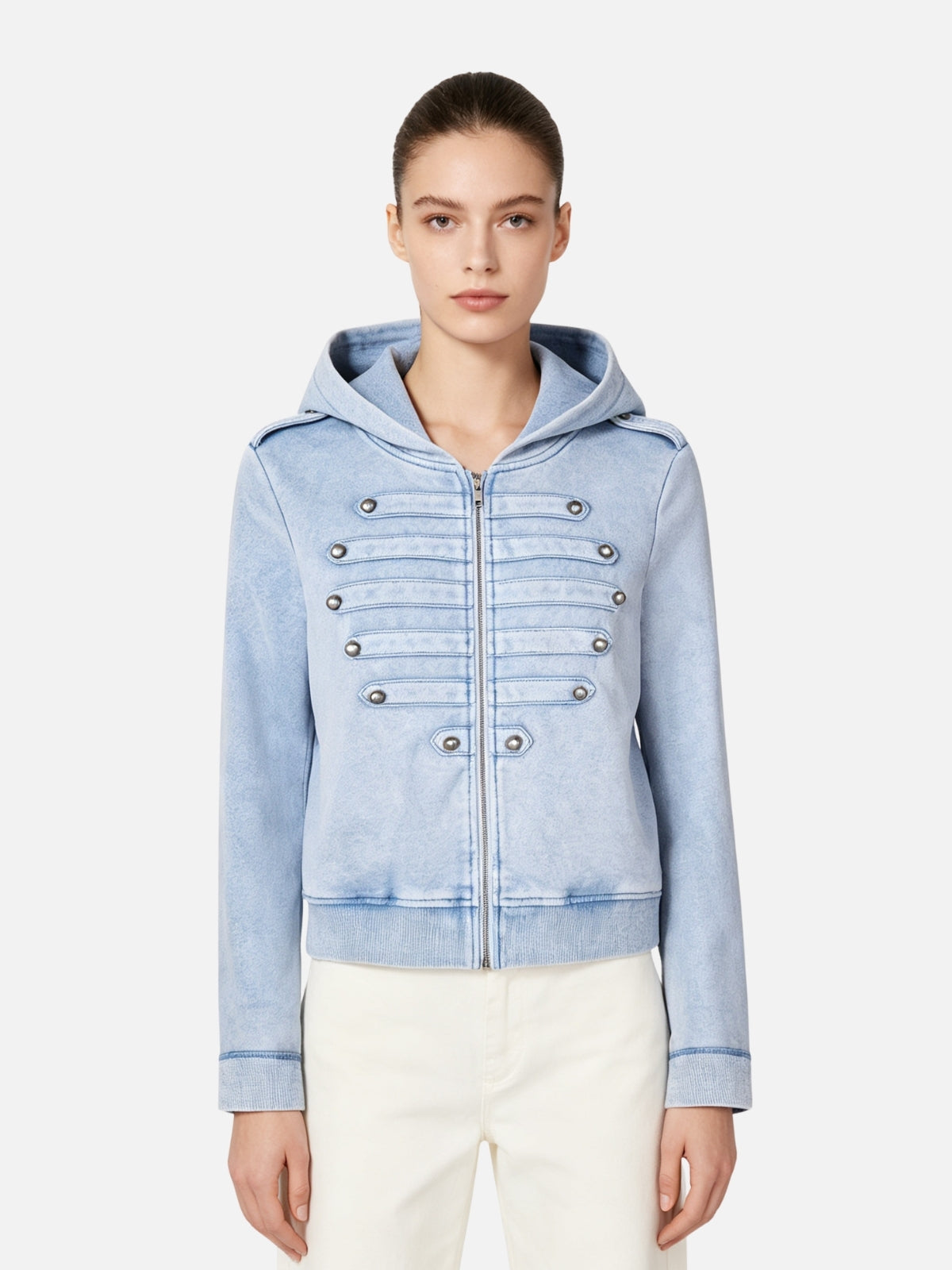 Haaura Washed Rivet Hooded Jacket