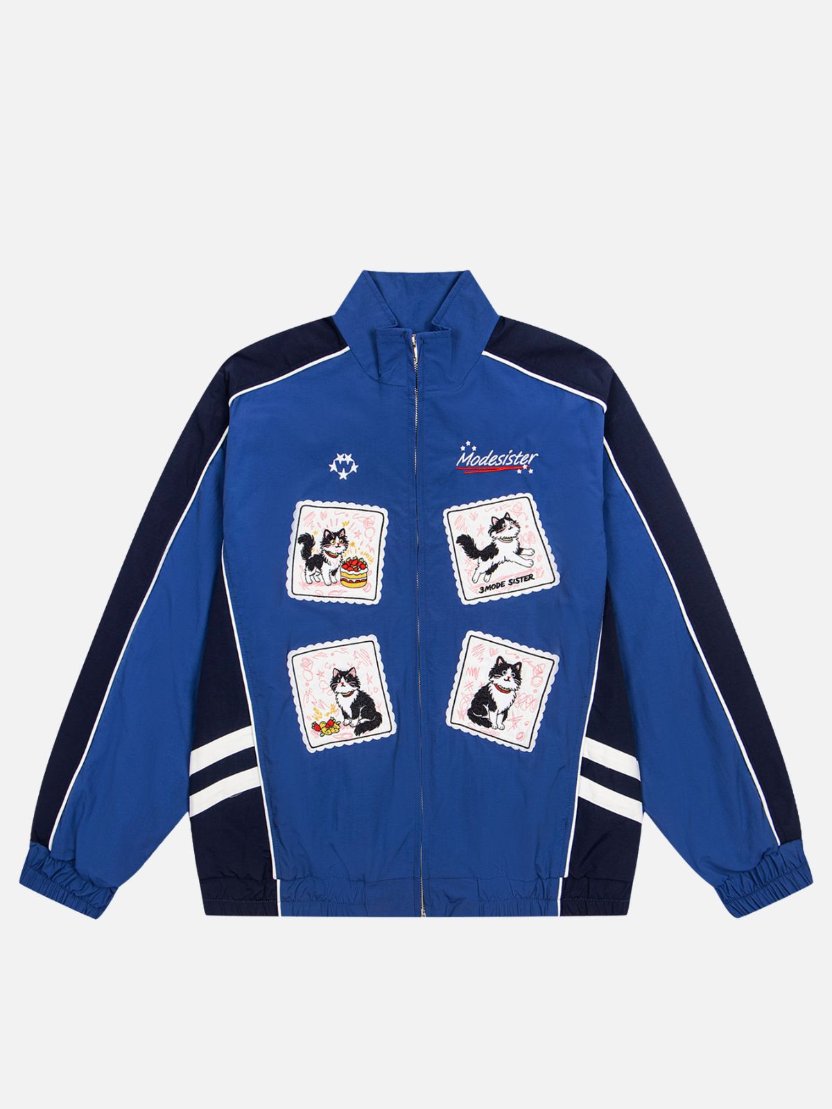 Haaura Cat Patch Colorblock Track Jacket
